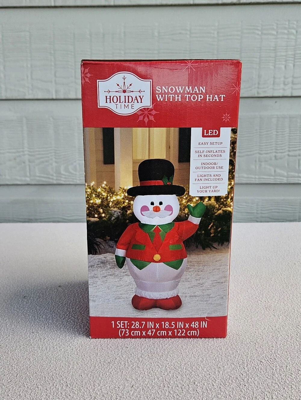 Holiday Time Airblown Inflatable Snowman Mustache 4ft LED Christmas